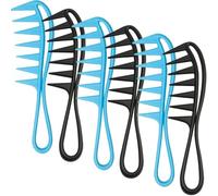 DINHEAROM Peine de Dientes Anchos para Desenredar para Cabello Rizado y Mojado, 6 Piezas de Abs Resistente Adecuado para Uso On The Go en Hombres y Mujeres