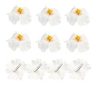 DINHEAROM Pinzas el Pelo con Flor de Hibisco en Color Blanco de Pvc, 10 Piezas Fáciles de Colocar y Quitar, Accesorios para Fiestas Temáticas Hawaianas y Decoraciones de Color Aleatorio