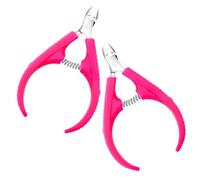 DINHEAROM Pinzas para Cutículas Acero Inoxidable 2 Piezas Tamaño Medio Mango Plástico Antideslizante Herramienta para Manicura Profesional en Casa y Salón