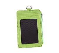 DINHEAROM Portatarjetas De Cuero PU Verde Estuche Protector Multifunción para Tarjetas Laborales y Carnés Uso Diario Durable y Compacto