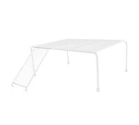 DINHEAROM Soporte para Gallinas de Hierro Pequeño Rejilla de Malla y Escalera en Color Blanco, Plataforma de Gallinero para Entrenamiento y Ejercicio de Aves Domésticas Varios Estilos