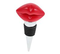 DINHEAROM Tapón De Vino con Forma De Labio Divertido para Cerrar Botellas Corcho para Navidad Al Vacío De Aleación De Aluminio Rojo