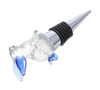 DINHEAROM Tapón para Botella de Vino Forma de Conejo Azul, Tapón Reutilizable de Silicona y Aluminio, Sellador a Prueba de Derrames Adecuado para Fiestas y Bares
