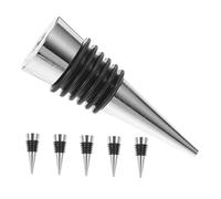 DINHEAROM Tapones De Corcho para Vino 6 Pcs, Tapón De Acero Inoxidable Cierre Hermético, Silicona y Aleación De Zinc, Reutilizable para Conservación De Vino, Uso Bodas, Fiestas y Bares