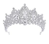 DINHEAROM Tiara De Novia Decorativa De Gemas De Imitación Tiaras Para Mujer De Plata Accesorios Cabello Para Ceremonias De Boda y Cumpleaños De Princesa
