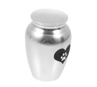 DINHEAROM Urna Pequeña de Acero Inoxidable para Cenizas de Mascota Caja Crematoria Duradera con Apertura y Tapa para Almacenamiento de Huesos de Perro y Gato Diseño y Resistente la