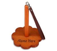 Dinikally Soporte de bobina de hilo portátil personalizado para muñeca para ganchillo y tejer (marrón)