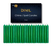 Dinil - Juego de 20 velas de hechizos verdes y velas - Velas mini con cnicas premium para rituales de oracin Cumpleaos Meditacin Altar Hechizos C