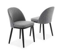 Dining Chairs(Set of 4), Modern Fabric Kitchen Side Chairs with Thick Cushions and Wood Legs