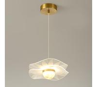 Dining Room Kitchen Island Light Fixture, LED Gold Lights for Bedroom Hallway Entryway Acrylic Pendant Chandelier 3-Color Changed 3000K/4500K/6000K
