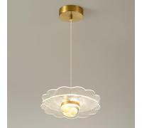 Dining Room Kitchen Island Light Fixture, LED Gold Lights for Bedroom Hallway Entryway Acrylic Pendant Chandelier 3-Color Changed 3000K/4500K/6000K
