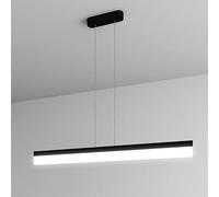 Dining Room Linear Pendant Light Black Die Casting Aluminum with Acrylic Guide Plate Shade Hanging Lamps 16W LED Lighting Fixture, Strip Chandeliers Adjustable Chandeli
