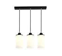 Dining Room Pendant Light Brushed Brass Hanging Chandelier Lighting with Clear Glass Shade, Linear Ceiling Lamp for Bedroom Living Kitchen