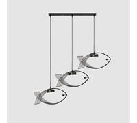 Dining Table Pendant Lighting, Gold Fish Shape Pendant Light Art Hollow Bedroom Hotel Lobby Hanging Light, Iron+Acrylic Hanging Wire Adjustable Chandelier