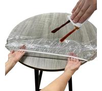 Dining Table Transparent Cover Protector,Round Transparent Table Cover - Food Service Equipment With Elastic Strap Oil-resistant Waterproof Scratch-proof Rug For Wedding Reception Art Studio Workshop