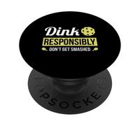 Dink Responsibly Pickleball Court - Frases de Humor Felices y Divertidas PopSockets PopGrip Adhesivo