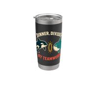 Dinner Divided By Teamwork Orca Behavior Humor Vaso térmico de acero inoxidable de doble pared