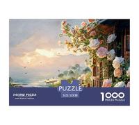 Dinner Table on The Balcony of An Ocean 1000 Pcs Ökopapier Puzzle Beach View House Stressabbau Kreatives Spiel Puzzles Für Erwachsene Und Kinder 52x38cm/1000pcs
