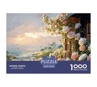 Dinner Table on The Balcony of An Ocean 1000 Stück Premium-Karton Puzzle Beach View House Stressabbau Familienspiel Puzzles Für Erwachsene Und Kinder 70x50cm/1000pcs