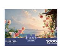 Dinner Table on The Balcony of An Ocean 1000 Stück Premium-Karton Puzzle Beach View House Stressabbau Kreatives Spiel Puzzles Für Erwachsene Und Kinder 38x26cm/1000pcs