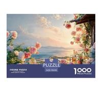 Dinner Table on The Balcony of An Ocean 1000 Stück Premium-Karton Puzzle Beach View House Stressabbau Kreatives Spiel Puzzles Für Erwachsene Und Kinder 70x50cm/1000pcs