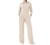 Dinnesis Mono Elegante de una Pieza para Mujer, Conjunto de Pijama Largo de Manga Larga, Tallas Grandes, Estilo Adelgazante, Onesie de Otoño Invierno, Conjunto Deportivo de Algodón, 1 Pieza, Jogging