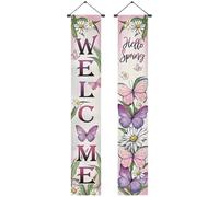 Dinntty 2 Banderines De Puerta con Tulipanes De Primavera, De Poliéster, con Diseño Floral, Ideales para Colgar En Porche, Pared del Hogar O para Decorar Fiestas.