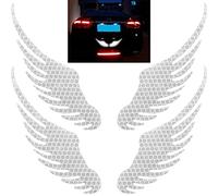 Dinntty Pegatinas para Coche, 2 uds., alas de Ángel, Pegatina de señal de Advertencia Reflectante, Pegatina autoadhesiva para Motocicleta, decoración de Estilo de Coche