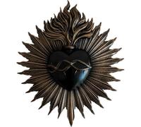 Dinntty Placa De Pared De Sagrados Corazones, Caja De Corazón, Exvoto, Soporte De Oración, Arte para Hogar, Estatua Gótica, Escultura Colgante De Pared para Entrada del Porche del Hotel