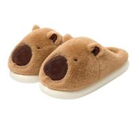 Dinntty Zapatillas De Felpa De Carpincho, Zapatos De Casa Sin Cordones, Bonitas Zapatillas Térmicas para Hogar, Cómodas Y Mullidas Zapatillas Antideslizantes para Hombres Y Mujeres