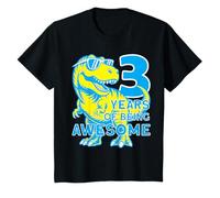 Dino 3 Years of Being Awesome Dinosaurier 3. Cumpleaños Camiseta