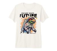 Dino Astronaut Ancient Rex Future Fusion Art Space Explorer Camiseta Premium