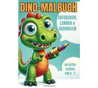 Dino-Ausmalbuch im A5-Format / Dinosaurier Malbuch auf 58 Seiten / Alphabetisch sortiert / Dino-Lexikon für Mädchen und Jungen