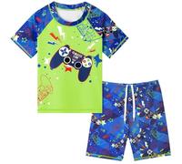 Dino Bañadores para Bebés Niño Camión Traje de baño de Cuatro Piezas Rashguard de Dos Piezas con Camisa de Manga Corta y Shorts con protección Solar