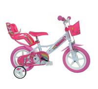 Dino Bikes - 124RL-UN Unicorn - Bicicleta con diseño de Unicornios de 30,5 cm, Color Blanco y Rosa