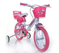 Dino Bikes - 144R-UN Unicorn - Bicicleta con diseño de Unicornios de 35,6 cm, Color Blanco y Rosa