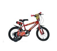 Dino Bikes - Bicicleta Infantil Cars de 14 Pulgadas - Bicicleta para niños con Ruedas estabilizadoras Desmontables a Partir de 3 años - Bicicleta Infantil con Placa Frontal y Botella con Soporte -