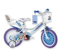 Dino Bikes Bicicleta infantil de 16 pulgadas, bicicleta para niña con ruedas de soporte extraíbles 4+, bicicleta con cesta delantera y soporte para muñeca, altura ajustable sillín y manillar