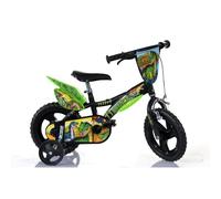 Dino Bikes Bicicleta Infantil de Dinosaurio Trex, con Certificado TÜV, Original, con Ruedas estabilizadoras, Regalo para niños (12 Pulgadas)