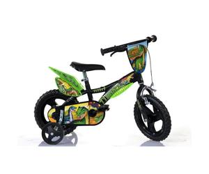 Dino Bikes Bicicleta Infantil de Dinosaurio Trex, con Certificado TÜV, Original, con Ruedas estabilizadoras, Regalo para niños (12 Pulgadas)