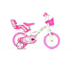 Dino Bikes Bicicleta para niña de Hello Kitty de 12 Pulgadas