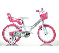Dino Bikes por Hello Kitty - Bicicleta Infantil, Color Blanco y Rosa