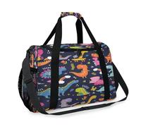 Dino - Bolsa de viaje para niñas, niños, mujeres y hombres, diseño de animales de dibujos animados, para fin de semana, para llevar al hombro, para viajes, deportes, gimnasio
