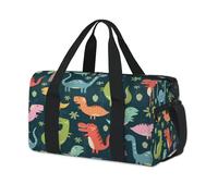 Dino - Bolsa deportiva de lona para fin de semana, bolsa de viaje informal, para viajes, gimnasio, para niños, niñas, niños, mujeres y hombres