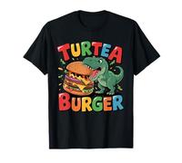 Dino Burger Funny Dino Cartoon Food Craving Fast Food Fan Camiseta