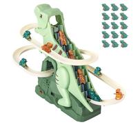 Dino Climbing Slide Toy, Electric Dinosaur Climbing Stairs Toy, Dinosaur Stair Climber Toys, Electric Race Track Game Fun Track Slide Roller Coaster with Light and Music (Upgraded)