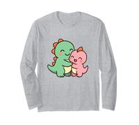 Dino Friends Forever. Bonito diseño de Dinosaurio Kawaii. Manga Larga