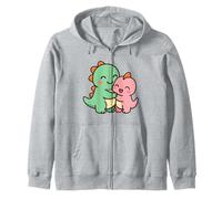 Dino Friends Forever. Bonito diseño de Dinosaurio Kawaii. Sudadera con Capucha
