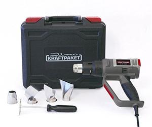 Dino KRAFTPAKET Profi Pistola de Aire Caliente 2000W, 60 Niveles 50-650°C, programable, decapador con Resistencia cerámica, Pantalla, Memoria, maletín y Accesorios