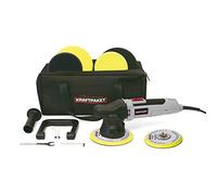 Dino KRAFTPAKET Pulidora excéntrica para coche, barco, coche, 9 mm, 650 W, incluye almohadilla de apoyo y funda, 125 mm + 150 mm, color gris